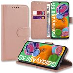 Galaxy A90 5G Case, Galaxy A90 5G Book Cover Premium PU Leather Flip Foil [Magnetic Protective] Wallet Case Cover [Credit Card Slot] for Samsung Galaxy A90 5G (ROSE GOLD)