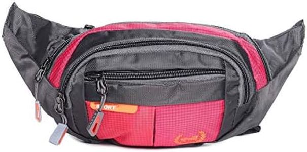 xcluma Waist Pack Travel Handy Hiking Zip Pouch Document Money Phone Belt Sport Bag Bum Bag for Men and Women Polyester (Pink)