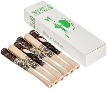 Set of 6 Wooden Handmade Regular Cigarette Holders (with Pattern Short)