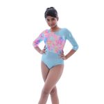 IKAANYA Girls or Women Full Sleeves Rhinestones Leotard - Ideal for Gymnastics, Dance, Yoga, Acrobatics or Performance (Mint, 6-7 Years)