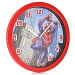 Accutime Spiderman Kids Wall Clock - 12-inch Analog Clock for Kids, Battery Operated Colorful Wall Clock -Cordless Kids Clock, Modern Classroom Clock/School Clock – Action Packed Time Telling for Kids