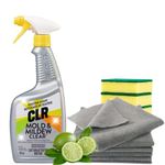CLR Mold & Mildew Stain Remover Bundle – 946 mL Bottles + Microfiber Cloth & Sponge