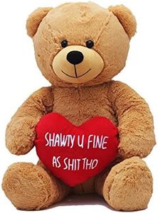 Hollabears Extra Large Shawty U Fine As Shit Tho Teddy Bear - Funny and Cute for Girlfriend, Boyfriend or Best Friends