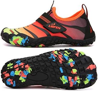 UBFEN Water Shoes for Kids Boys Girls Aqua Socks Barefoot Beach Sports Swim Pool Quick Dry Lightweight Toddler Little Big Kid B Orange Red 12 Little Kid