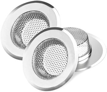 3pcs Heavy Duty Stainless Steel Slop Basket Filter Trap, 4.5" Top / 2.95" Mesh Metal Sink Strainer,Perfect for Kitchen Sink/Bathroom Bathtub Wash Basin Floor Drain Balcony Drain Hole,Utility