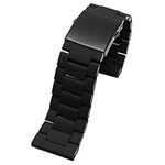 FNDWJ 28mm Silicone Stainless Steel Watchband Watch Strap For Diesel DZ7396 DZ7370 DZ4289 DZ7070 DZ7395 Men Rubber Wrist Band Bracelet (Color : Black, Size : 28mm)