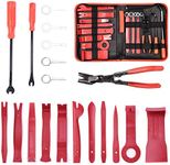 MICTUNING 19Pcs Auto Audio Trim Removal Tool Set & Clip Plier Upholstery Fastener Remover Nylon Dash Door Panel Stereo Tool Kits