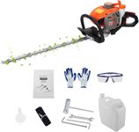 26CC Petrol Powered Hedge Trimmer, 2 Stroke Petrol Hedge Trimmer, Petrol Hedge Cutter for Trimming Garden Hedges and Bushes, 70cm 24inch Dual Action Blades, 750W, 7500RPM