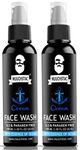 Muuchstac Ocean Face Wash for Men (2 x 100ml) – Anti-Acne/Pimple, Oil Control & Skin Brightening Cleanser – with Niacinamide, Menthol & Licorice Extracts – For All Skin Types