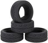 LAFEINA 1/10 RC On-Road Car Tyres, 65mm Rubber RC Tire for 1/10 Traxxas HSP Tamiya HPI Kyosho RC On Road Run-flating Car Parts