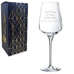 Personalised Engraved 16oz Aristo Wine Glass, Personalise with Any Message for Any Occasion, Stylize with a Variety of Fonts, Laser Engraved, Gift Box Included