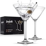 JoyJolt Olivia Crystal Martini Glasses - Premium Glassware Set Made in Europe - 9.2 oz Tall Martini Glasses - Elegant Cocktail Glasses - Set of 2 Martini Glass for Drinks such as Martini or Manhattan