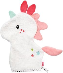 Fehn franela unicornio - manopla de lavado con motivo animal - juguete de baño para divertirse alegremente - franela de bebé para el baño - toalla de rizo suave para bebés y niños mayores de 0 meses