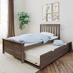 Max & Lily 186210-151 Solid Wood Twin-Size Trundle Bed, Clay