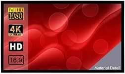 BIG VUE 135 Inches Fixed Frame Projector Screen 16:9 Diagonal Active 3D 4K Ultra Hd Projector Screen for Classroom, Office & Home Theater (135 Inch, Grey)