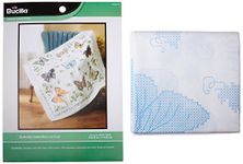 Bucilla Stamped Cross Stitch Lap Quilt 45 x 45-Inch-Butterfly Collection, Multi, 1