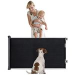 Retractable Baby Gate for Stairs Child Safety Baby Gates Extends up to 59" Wide Mesh Baby Gate or Mesh Dog Gate Pet Retractable Gates for Stairs, Doorways, Hallways, Indoor and Outdoor