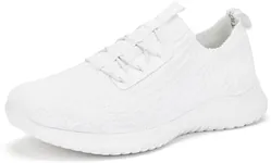 TIOSEBON Women's Lightweight Casual Walking Athletic Shoes Breathable Running Slip-On Sneakers for Jogging Workout Soft Shoes Wide US 5.5 All White