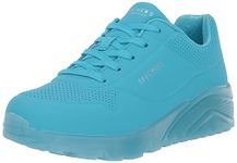 Skechers Girls Uno Ice Casual Shoes Vegan Air-Cooled Memory Foam Cushioned Comfort Insole Aqua - 13 UK (310449L)