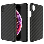 Punkcase for iPhone XR [CarbonShield Series],Ultra Thin 2 Piece Dual Layer PU Leather Cover [Non Slip] with PUNKSHIELD Screen Protector for iPhone XR [Jet Black]