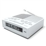 DAB/DAB+ & FM Bedside Digital Radio | Dual Alarms & Sleep Timer | USB Device Charging | Mains Powered | Bluetooth | Perfect for the Bedroom | AZATOM Horizon 2 (White)