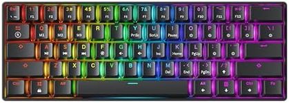 GK61s Mechanical Gaming Keyboard - 61 Keys Multi Color RGB Illuminated LED Backlit Wired Programmable for PC/Mac Gamer (Gateron Mechanical Brown, Black)