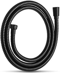 OFFO Shower Hose, Kink Free Stainless Steel Shower Hose Attachment Electroplating Handheld Shower Head Hose Flex Hoses Extension with Brass Insert & Nut for Pet Bathing Cleaning 60 Inch, Matte Black