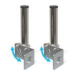 2 PCS Stainless Steel 1.5" Diameter Antenna Mount Pole Bracket to Wall for Cell Phone Signal Booster Antenna Outside Home Weather Station 10" Length Antenna Mast Mounting Pole Clamp Adjustable Angle