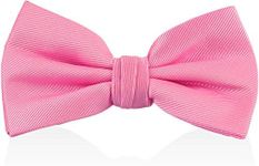 LUTHER PIKE SEATTLE Pink Bow Ties For Men - Mens Woven Pre Tied Bowties For Men Bowtie Tuxedo Solid Color Formal Bow Tie