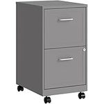 Lorell Chrome Pull F/F Mobile File Cabinet, Silver