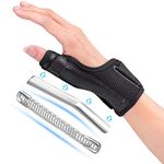 Fasola Thumb Brace Reversible, Thumb Spica Splint for Right & Left Hand, Breathable Thumb & Wrist Support with Two Metal Splint, Trigger Thumb Immobilizer for Arthritis, Tendonitis, Sprains, S