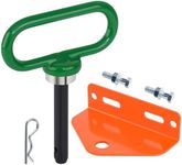 TRUSTKITS Universal Heavy Duty Zero Turn Mower Trailer Hitch & Strong Neodymium Magnetic Lawn Mower Trailer Hitch Pin with 2 Bolts -1/2'' R-Clip(Green+Orange)