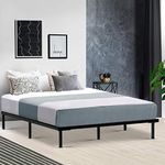 Artiss Queen Bed Frame Platform Metal Frames Beds (Base Only) Bedroom Room Decor Home Furniture Black with Reinforced Bracket Support and Underbed Storage Space for Kids, Toddler and Adult