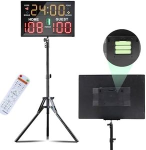 Ousmile Electronic Scoreboard with Stand, Digital Scoreboard with Remote, Basketball Scoreboard with Timer Clock, Portable Battery Powered Scoreboard for Outdoor Games