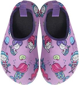 BomKinta Kids Water Shoes Boys Girls Quick Dry Non-Slip Aqua Socks for Beach Swimming Pool Purple Size 3.5-4 M US Big Kid
