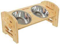 Mino Kesper Elevated Dog Bowls, Raised Dog Bowl with Bamboo Stand 5.5-in, Raised Cat Food Bowls for Indoor Cats/Medium Dogs/Small Dogs