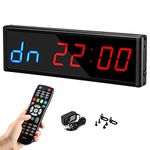 Gym Timer GYMLED Home Garage Workouts Fitness Digital with Remote Wall Mount Red and Blue 2.3 Inch