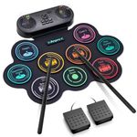 Anpro Electric Drum Set,9 Drum Pad with Dual Stereo Speakers,Support Headphone/Bluetooth/MIDI Practice,Gift for Children and Adult Beginner
