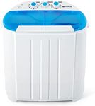 Portable Twin Tub Washing Machine 5 KG Total Capacity Washer And Spin Dryer Combo Compact For Camping Dorms Apartments College Rooms 3 KG Washer 2 KG Drying Blue&White