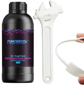 FUNCRECOL Tough Resin,365-405nm Photopolymer Resin with High Precision and High Toughness Fast UV-Curing 3D Printer Resin for LCD/DLP 3D Printing, White 1000G