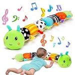 Baby Musical Toys 6-12 Months, Caterpillar Stuffed Animal Toys with Multi-Sensory Crinkle, Teether, Rattle & Textures for Baby 0-3-6-12 Months, Infant Soft Plush Toy Newborn Birthday Boy Girl Gift