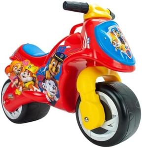 INJUSA - Moto Porteur Neox Paw Patrol, Enfants +18 Mois, Décoration Permanente Chase & Marshall, Larges Roues en Plastique, Poignée de Transport, Design Ergonomique, Couleur Rouge