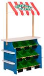 Melissa and Doug Wooden Grocery Store and Lemonade Stand - Reversible Awning, 9 Bins, Chalkboards