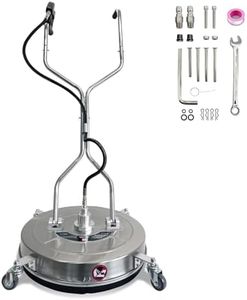 BouPower 30" Pressure Washer Surface Cleaner with 4 Wheels, 5200PSI Stainless Steel Surface Cleaner Attachment, Stainless Steel Dual Handle Pressure Washer for Concrete Driveway Sidewalk Deck Patio