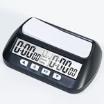 Multifunctional Digital Chess Clock - Professional Electronic Chess Timer for International Chess, Chinese Chess, Go Game, Gobang and Other Board Games - Portable Chess Accessories (Black)