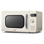 COMFEE' Retro Style 800w 20L Microwave Oven with 8 Auto Menus, 5 Cooking Power Levels, and Express Cook Button - Apricot Cream - CM-M202RAF(CM)