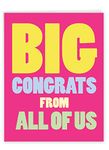 NobleWorks - Jumbo Congratulations Greeting Card (8.5 x 11 Inch) - A Gigantic Shout Out From All Of Us, Group Notecard - Big Congrats From Us J3893CGG