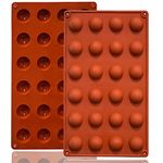 Lerykin Mini 24-Cavity Semi Sphere Silicone Molds Non-Stick, 2 Packs Half Sphere Silicone Baking Molds for Making Jelly, Chocolates and Cake