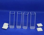 Fluorescence Glass Cuvette (4pcs) Cell Spectrophotometer Cuvettes, 10mm pathlength 1cm, 3.5ml, 4 Clear Windows Fluorometer Cell Cuvette