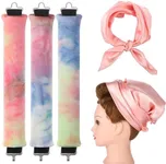 3 Pack Heatless Curls No Heat Curling Rod with Silk Scarf, Velvet Hair Curlers to Sleep in Overnight Curls with Hook Blowout Rods Headband with Silk Scarf Curl Styling Kit for Long Medium Hair